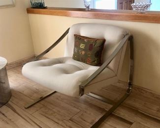 Vintage MCM chrome lounge chair 