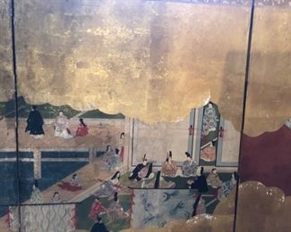 18th Century Japanese 4 panel painting - Kyoto