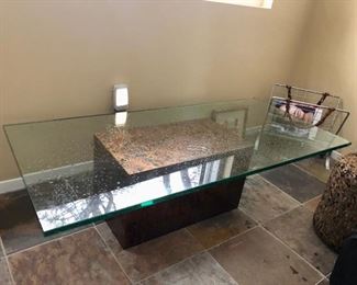 Harvey Probber glass top coffee table