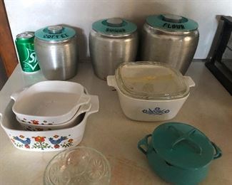 Corningware and vintage kitchen canisters! 