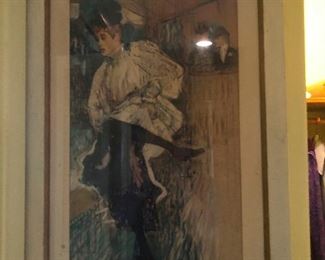 Framed print of oddly nimble can-can dancer.