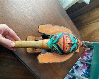 Underside of Pic #13, rattle in holder. 7"w X 14"h BUY IT NOW $65