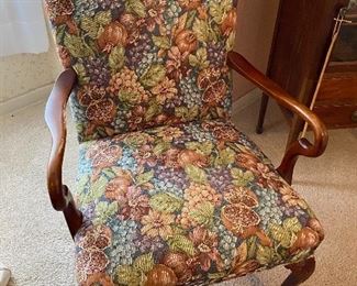 Floral print chair, 24"w X 35"h X 21.5d BUY IT NOW $60