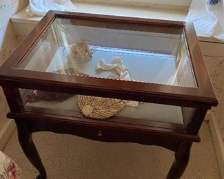Glass/wood accent table with drawer, Approximately 22"w X 23.5"h X 17"d BUY IT NOW $80