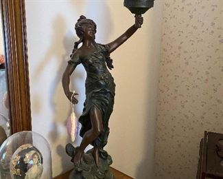 Regency Bronze Sculpture/Light , 11"w X 33"h X 13"d
