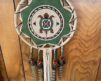 'Grandmother Turtle' dreamcatcher by Barbara Kowalik 10.5"diameter X 25"h BUY IT NOW $34