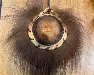 Vintage Yupik Inuit Eskimo handmade grass dance fans/wall hangings, two available, 5"w X 6"h Buy them now $30 Each