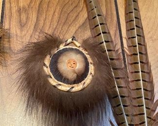 Vintage Yupik Inuit Eskimo handmade grass dance fans/wall hangings, two available, 5"w X 6"h Buy them now $30 Each