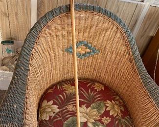 Wicker chairs (2 available); 32"w X 34.5"h X24"d