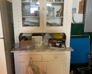 Antique hutch; 41.5"w X 81"h X 22"d BUY IT NOW $60