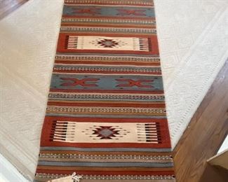 Vintage Native American Navajo runner/ weave Zapotec from Oaxaca Mexico, approximately 29”w X 96” BUY IT NOW $250