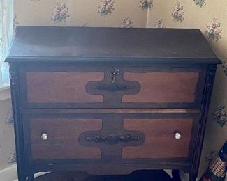 Antique linen chest with drop doors, approximately 34”l X 37”h X 13”d Buy it now $40