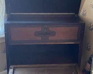 Antique linen chest with drop doors, approximately 34”l X 37”h X 13”d Buy it now $40