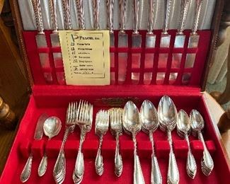 Silver plate flatware set