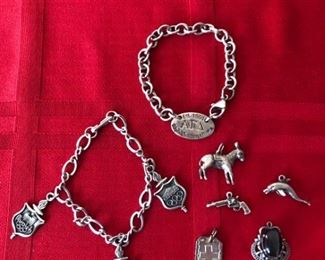 Alpha Gamma Delta and Olympic Sterling Charm Bracelets