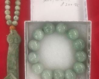 Jade Ruyi Scepter Necklace and Bracelet
