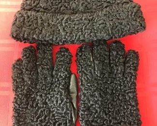 1950s Shaved Shearling Hat Gloves