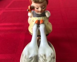 Vintage Girl with Geese