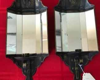 Vintage Mirrored Candle Sconces
