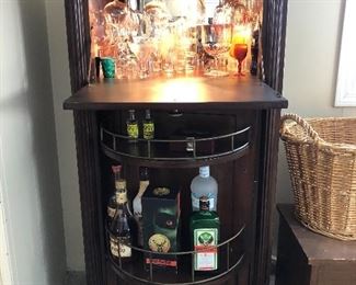 Howard Miller cognac wine bar cabinet