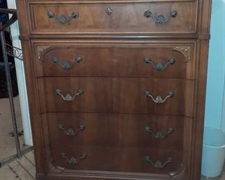 This set is dresser, chest of drawers, pair of nightstands and queen size headboard