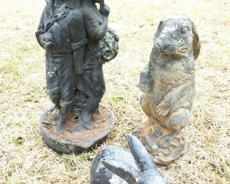 https://ctbids.com/#!/description/share/719392 Set of 3 metal yard figures. The two figures stand about 2 ft tall while the larger bunny is 19 in tall and the smaller bunny is 9 in tall.

