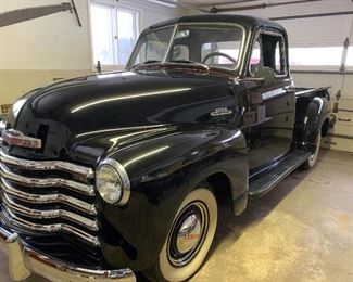 Totally restored! CLASSIC 1953 CHEVY TRUCK 3100 PU, original engine and new old stock parts. Graded 2. Maintained and cared for with pride ownership. Bed all new wood. Runs great!  $28,900 ( CAN BE PURCHASED BEFORE SALE) . 