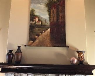 Large Canvas painting on wrought iron frame
