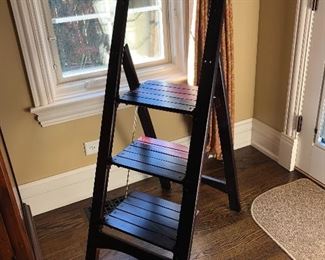 Library wood folding step ladder