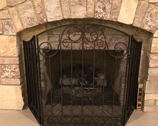 Wrought iron fireplace screen 