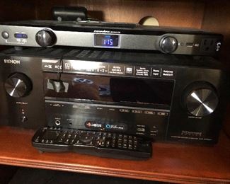 Stereo components Denon Receiver AVR-X2500H, Panamax M4300-PM surge protector