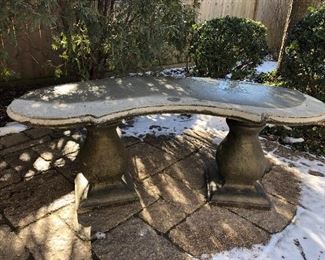 Stone garden bench 