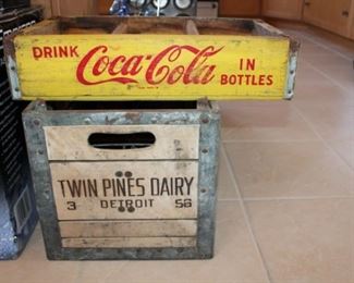 TWIN PINES WOOD CRATE, COCA COLA WOOD CRATE