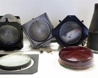 Stage Lights, Qty 3, Lens, Plastic Lamp Covers, And More