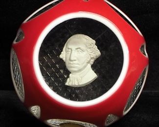 George Washington Crystal Sulphide Paperweight