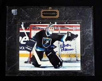 Olympic Hockey Silver Medalist Manon Rheaume Autographed Photograph On Plaque