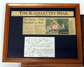 Baseball Commemorative Memorabilia, Includes Don Gutteridge Autographed Note, Frank Leroy Chance Images, And Bill Dickey Image
