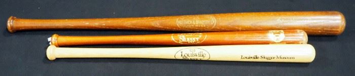 Louisville Slugger Souvenir Bats, Qty 3, Marked Ken Harrelson, Hall Of Fame Cooperstown, And Louisville Slugger Museum