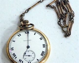 Hallmark 17-Jewel Pocket Watch With Chain