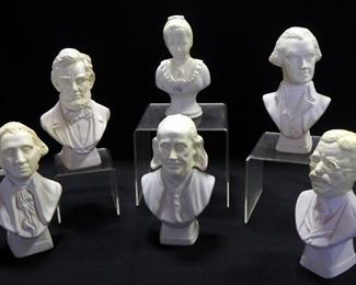 Avon Aftershave/Cologne Busts, Includes Washington, Lincoln, Jefferson, Roosevelt, Franklin And Young Girl