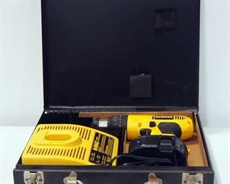DeWalt Cordless Versa Clutch 1/2" Drill Model DW994, With Battery, Charger, And Instructions, In Metal Carry Case