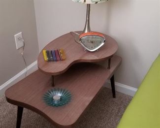 Pair of these Mid century tables and pair of Lamps
