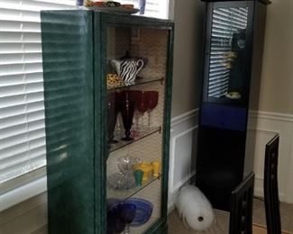 Vintage Display cabinet color olive