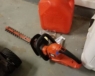 Electric hedge clipper and gas can for sale