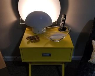 Vintage MOON lamp and enamel yellow table