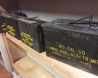 Military Issued Ammo Metal Boxes 