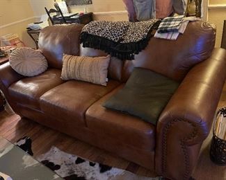 Leather loveseat