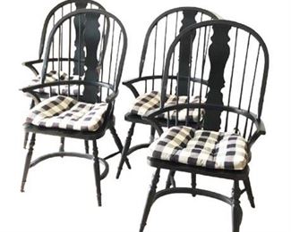 Contemporary Black Windsor Arm Chairs