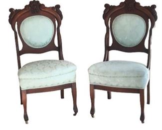 Victorian Era Carved Parlor Chair Set