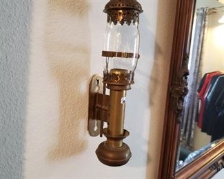 Great brass/glass sconce pair.